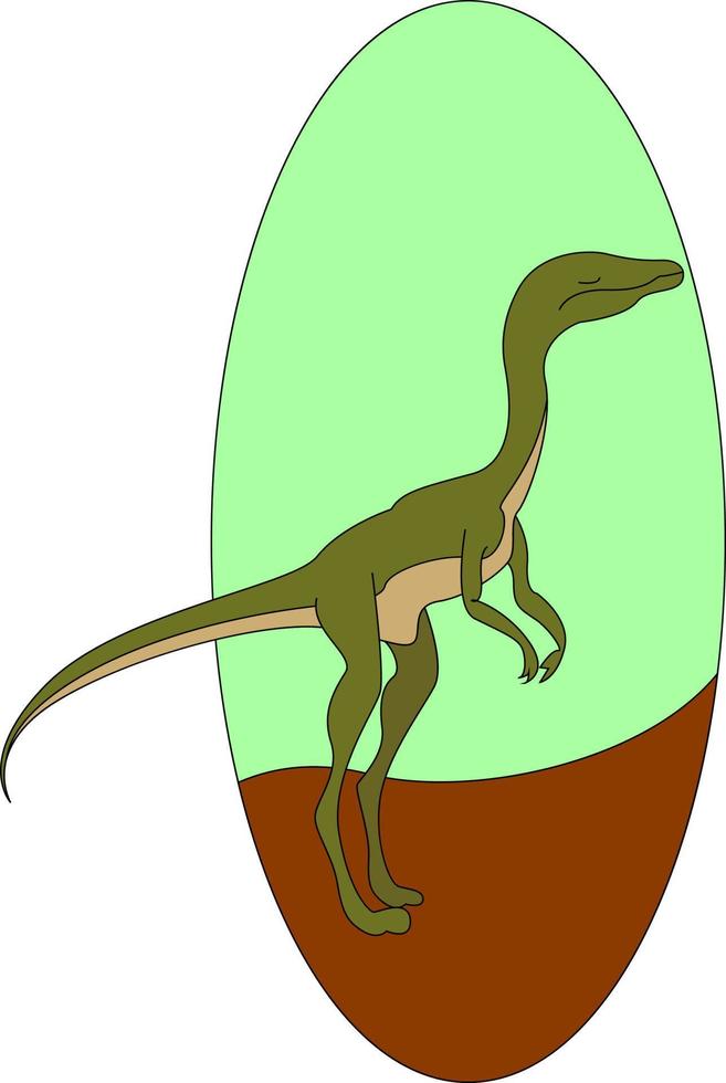 Small compsognathus, illustration, vector on white background.