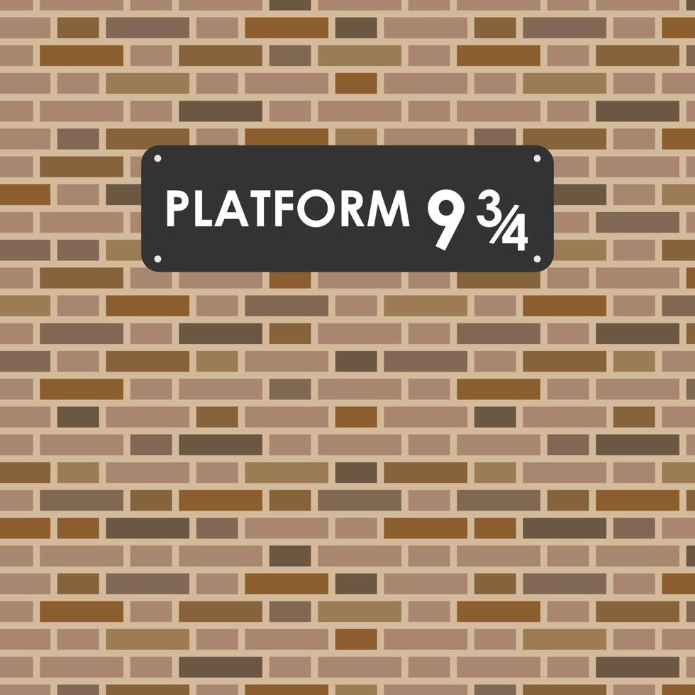 Platform 9 3 4 icon. Vector illustration.