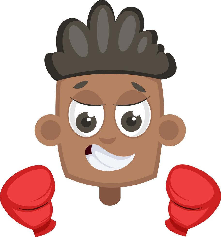 niño con guantes de boxeo, ilustración, vector sobre fondo blanco.