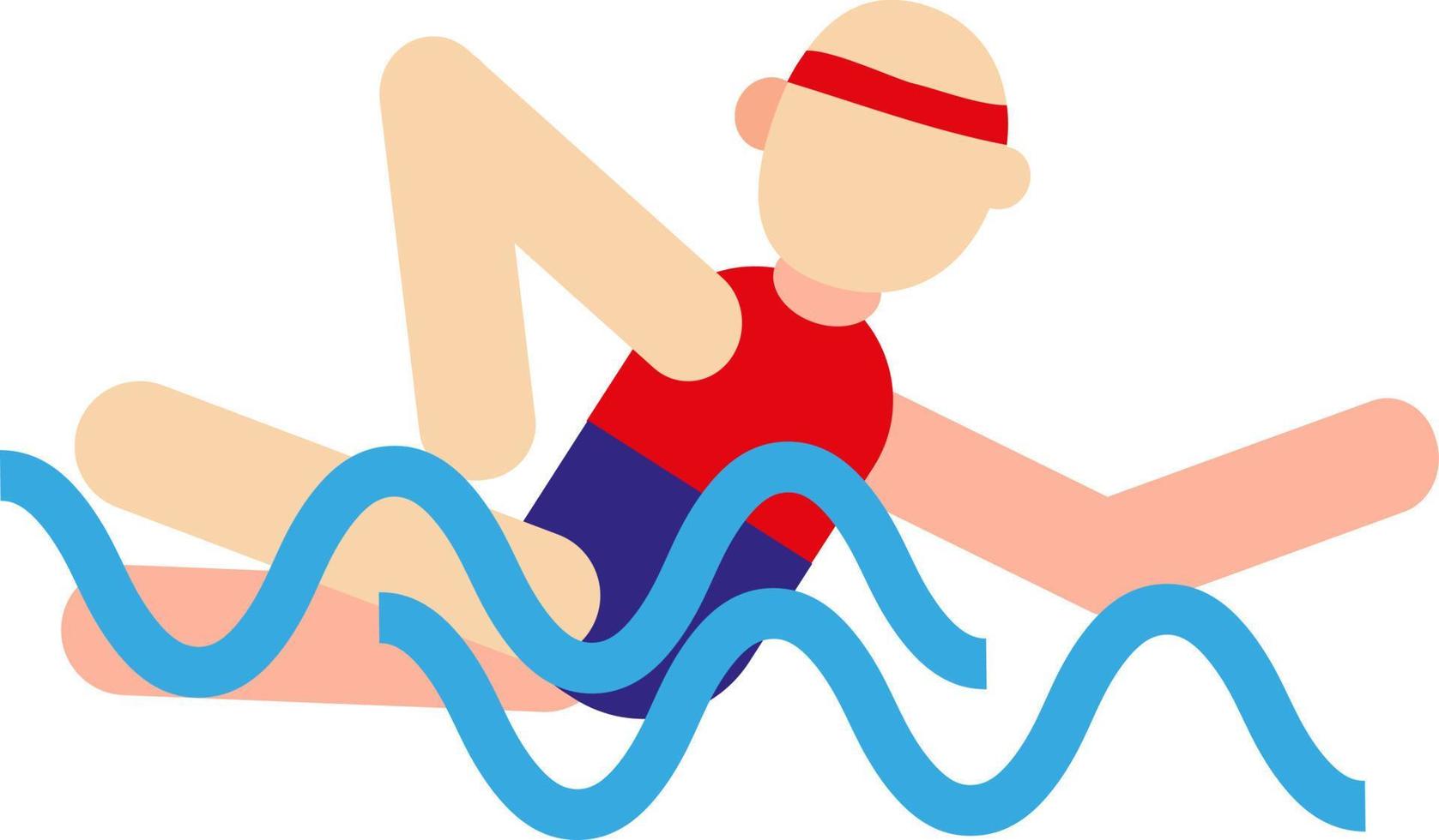 Deportista natación, ilustración, vector sobre fondo blanco.