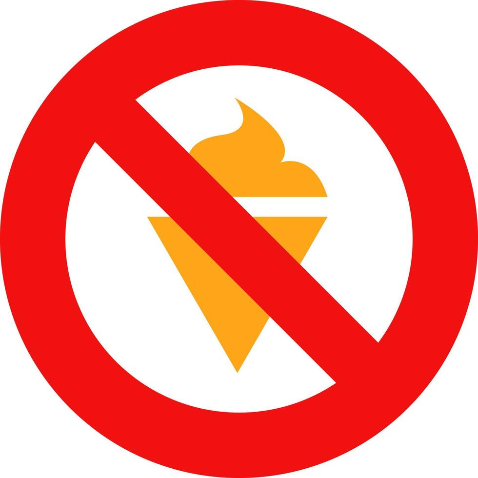 No ice cream allowed, illustration, vector on a white background.