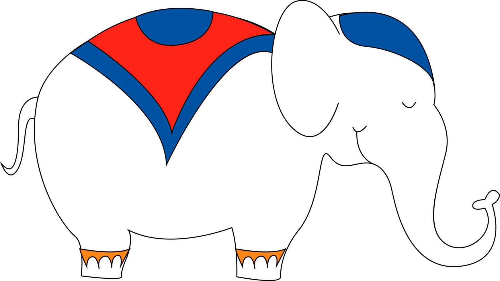 Elephant in suit, illustration, vector on white background.