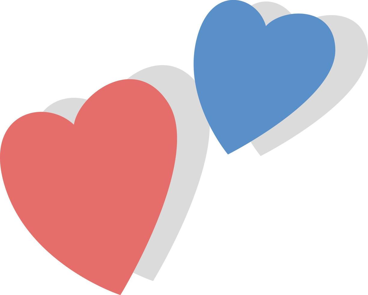 corazón de amor francés, ilustración de icono, vector sobre fondo blanco