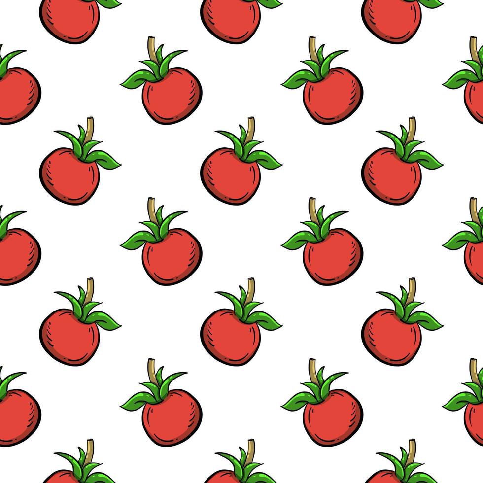 Red tomatos ,seamless pattern on white background. vector