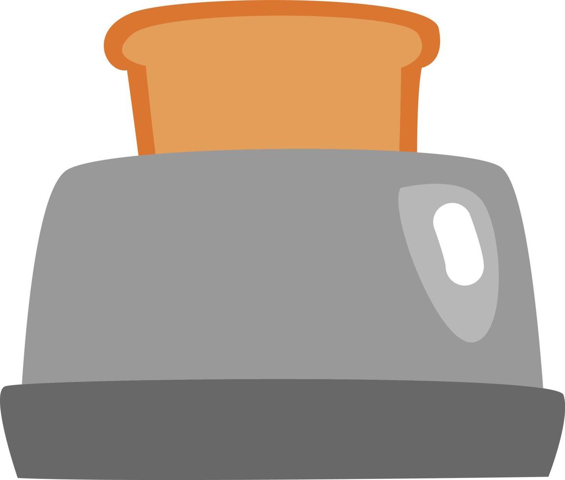 Toast in toaster, illustration, vector, on a white background. vector