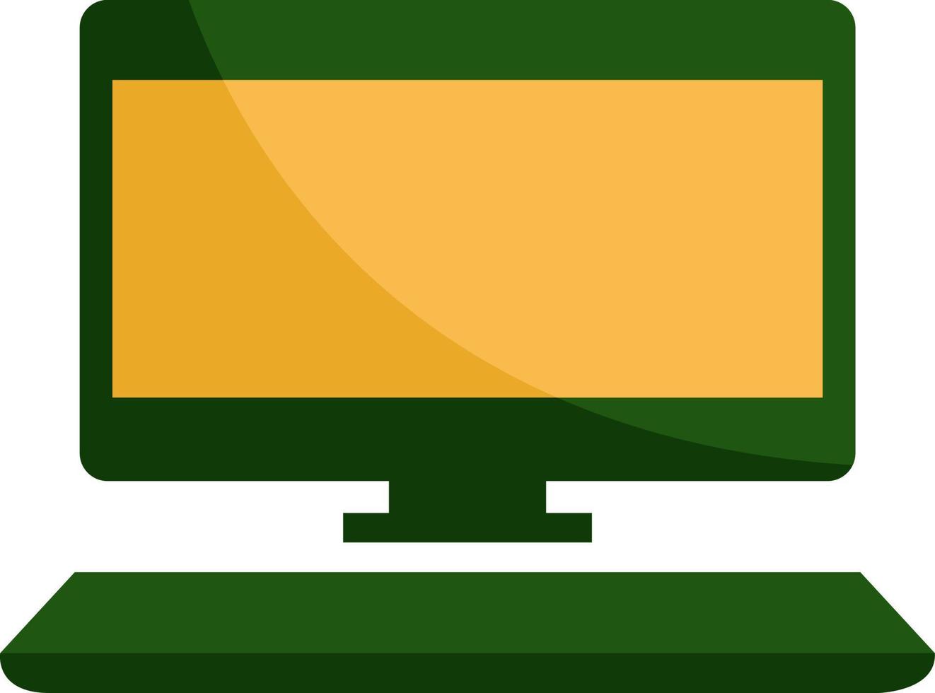 Green school computer, illustration, vector, on a white background. vector