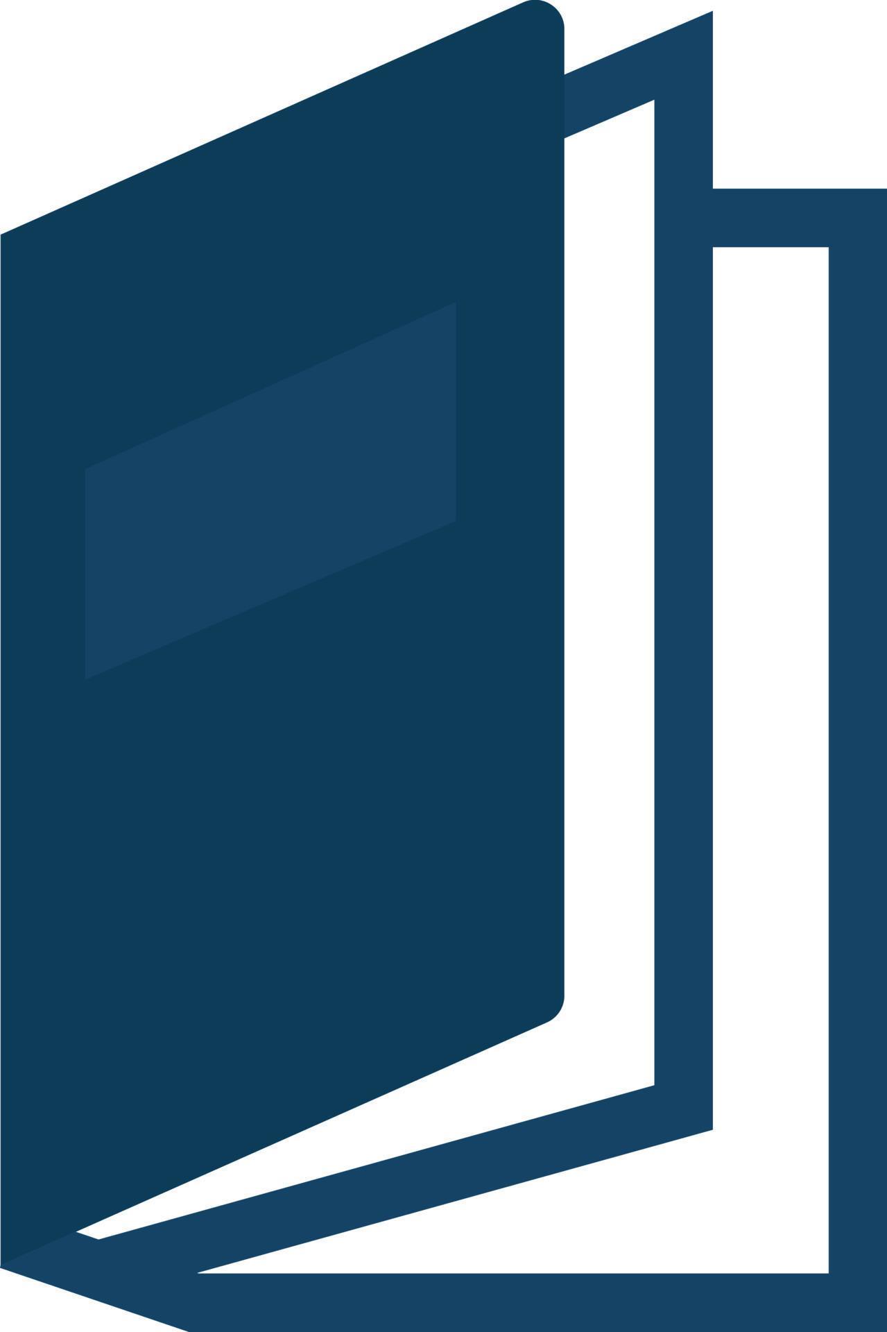 Blue library book, icon illustration, vector on white background ...