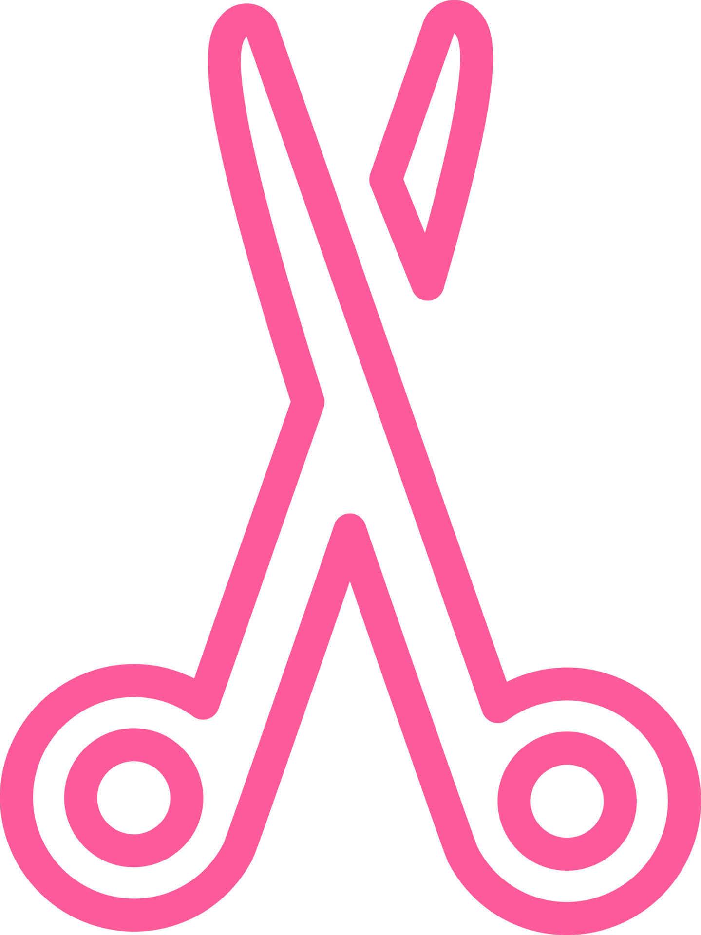 Pink hair scissors, illustration, vector on a white background