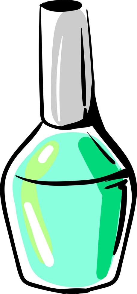 Esmalte de uñas verde, ilustración, vector sobre fondo blanco.