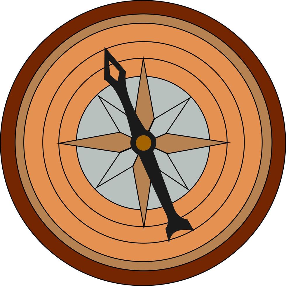 Compass, illustration, vector on white background.