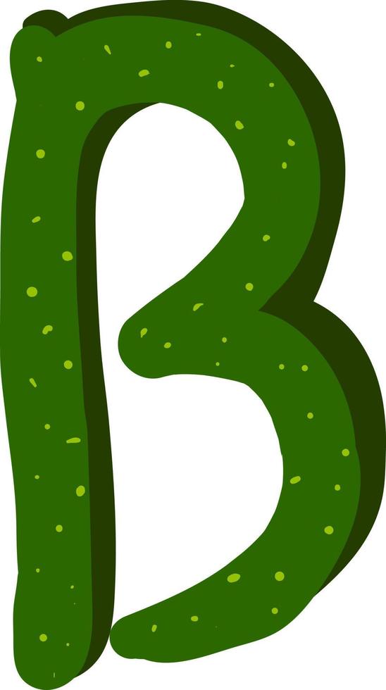 Letter B, illustration, vector on white background.