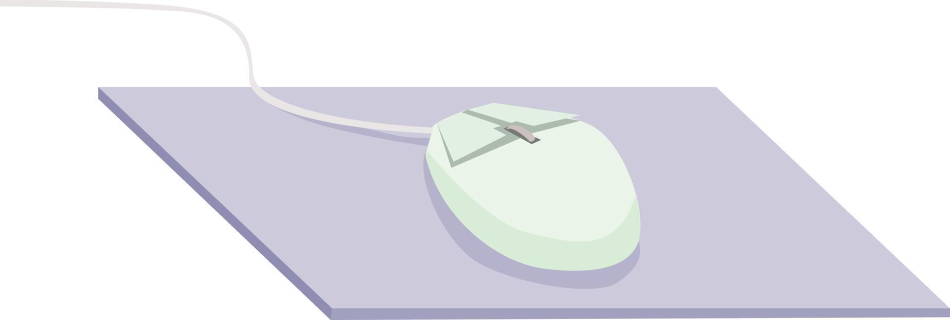 Mouse on mousepad, illustration, vector on white background.