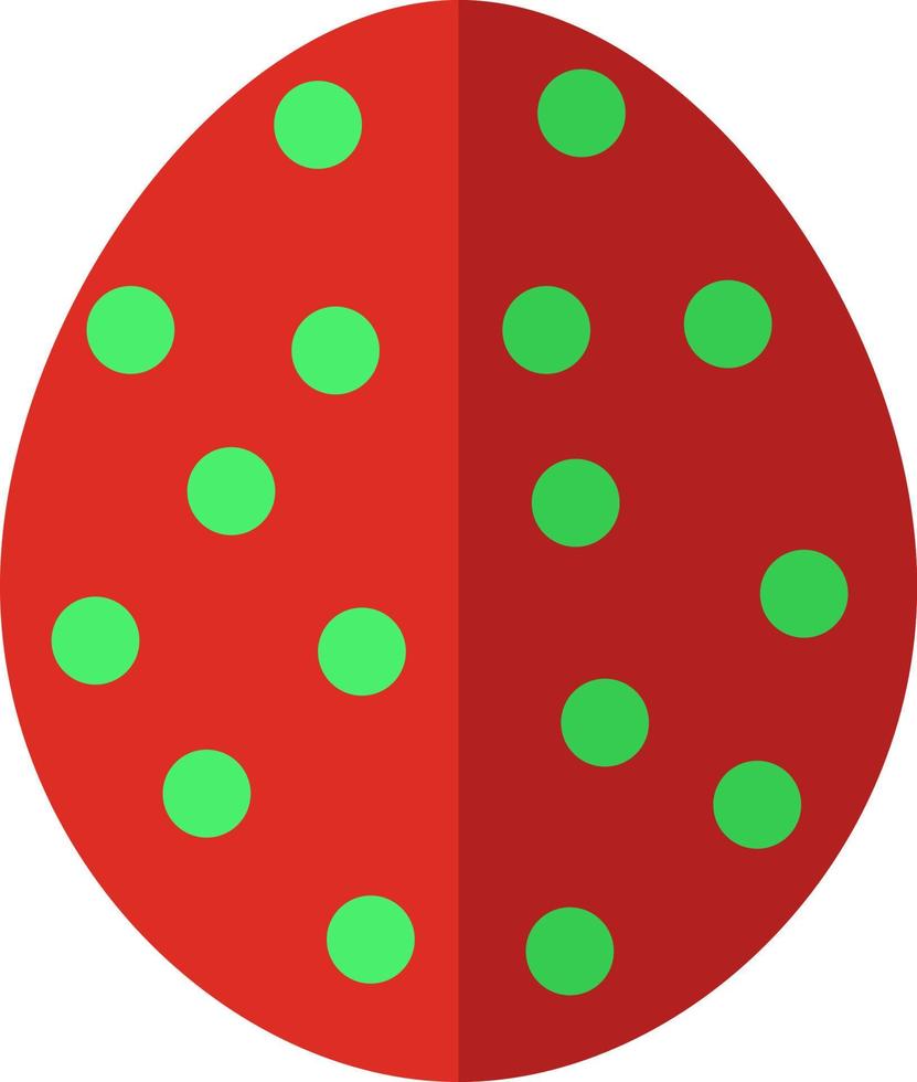 huevo de pascua rojo afortunado, ilustración, vector sobre fondo blanco.