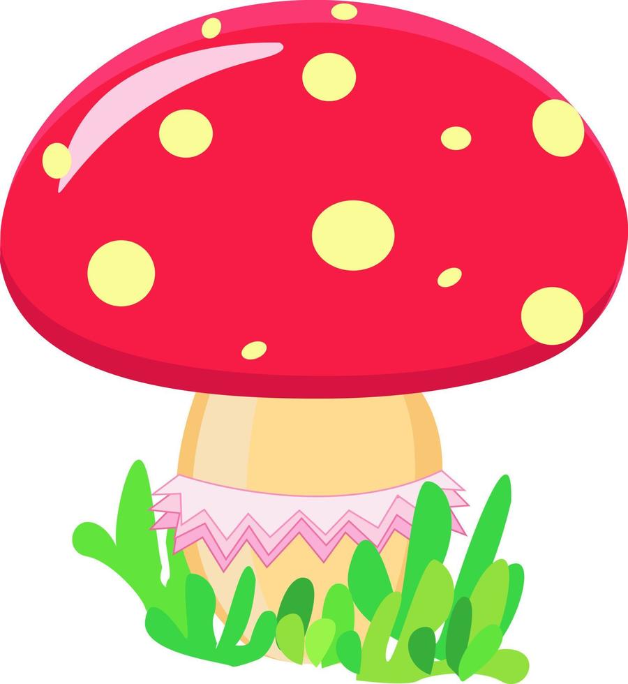 Small mushroom, illustration, vector on white background.