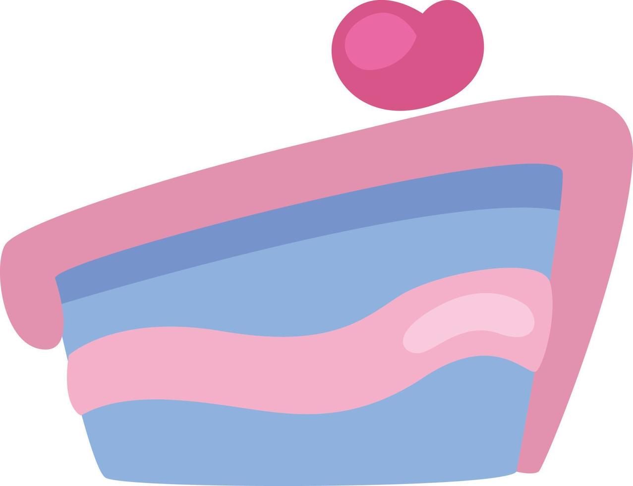 rebanada de pastel rosa, ilustración, vector sobre fondo blanco.