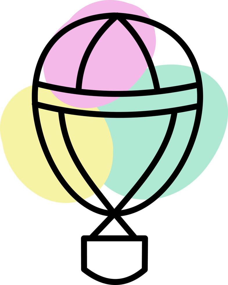 Artillery hot air balloon, illustration, vector on a white background.