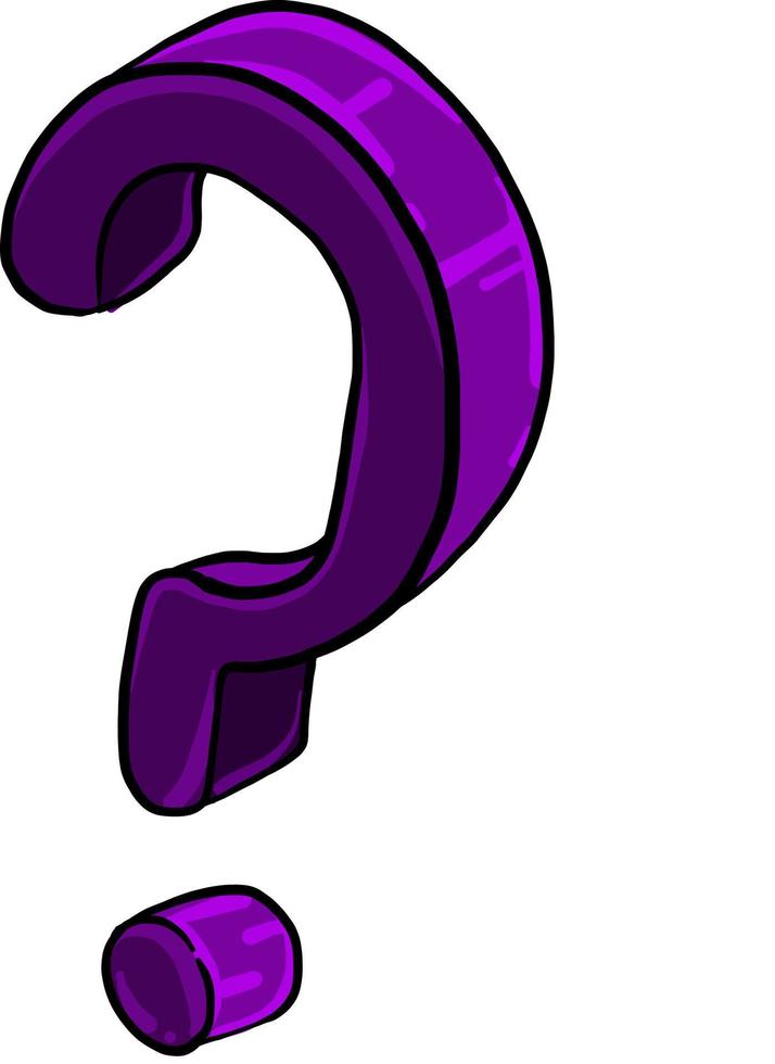 Signo de interrogación púrpura, ilustración, vector sobre fondo blanco.