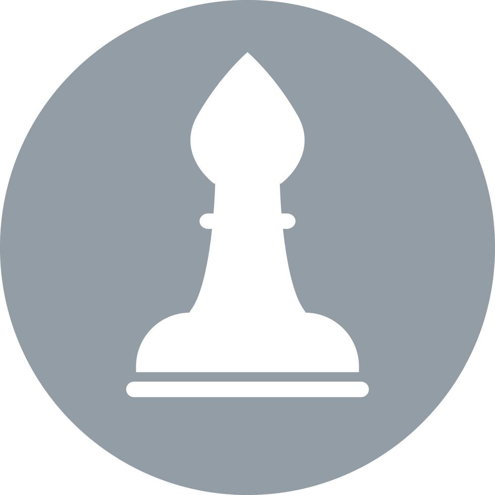 Chess figure white bishop, illustration, vector on white background.