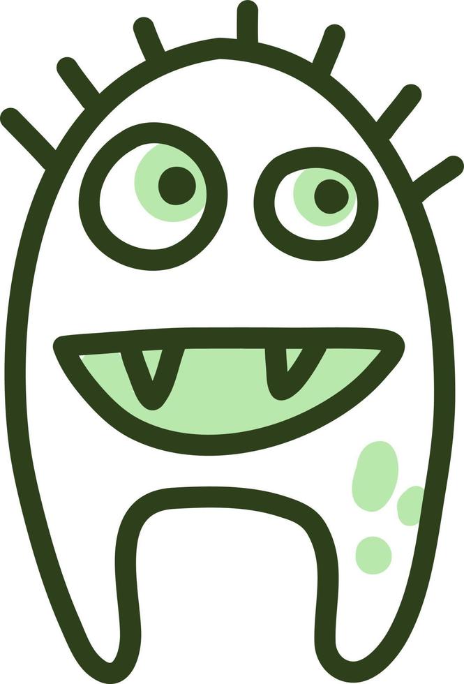 Monster with short hair, illustration, vector on a white background.