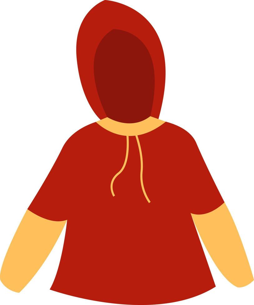 Red jumper, illustration, vector on white background.