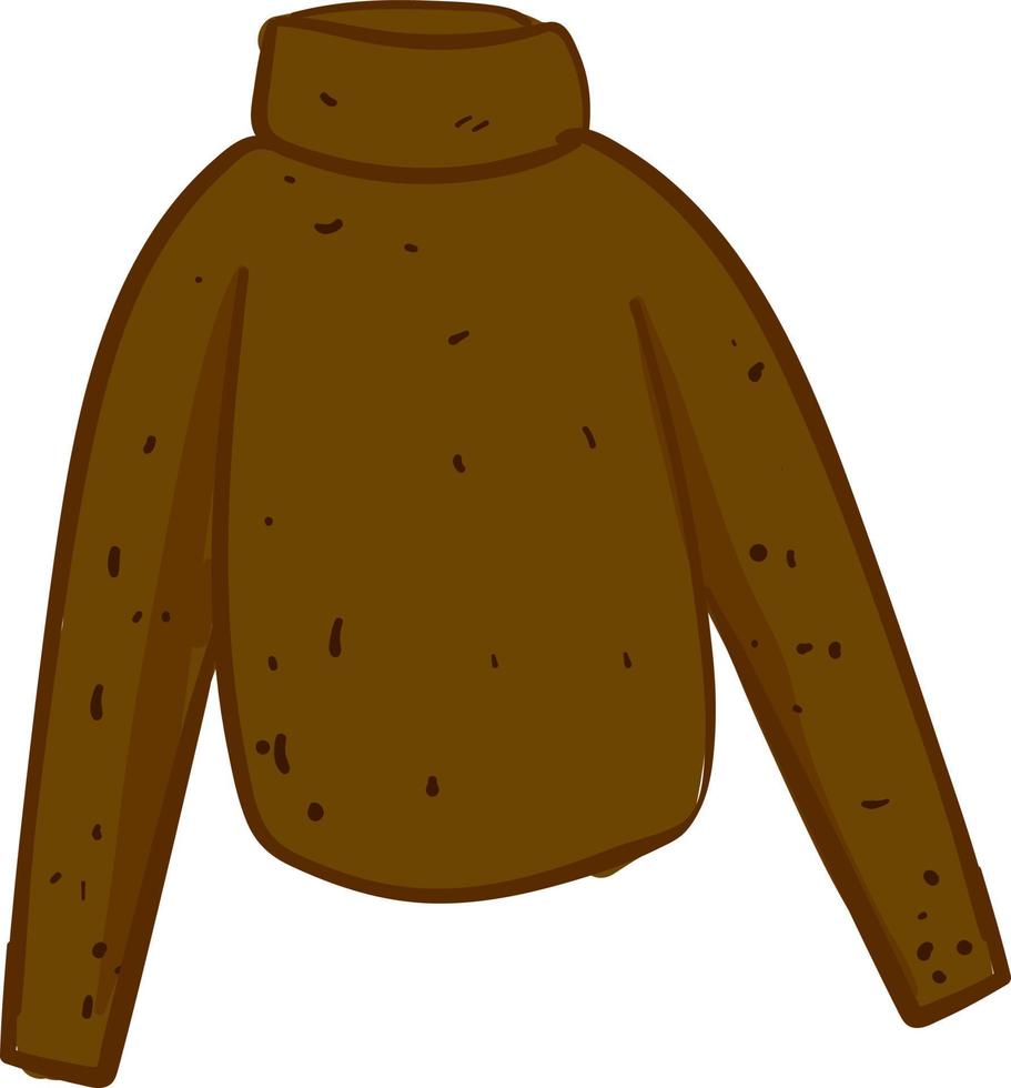 Brown jumper, illustration, vector on white background.