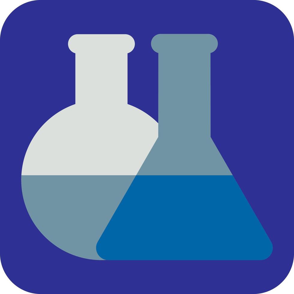 Chemistry glass containers, illustration, vector on a white background.