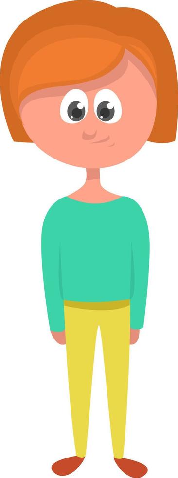 Girl in yellow pants, illustration, vector on white background
