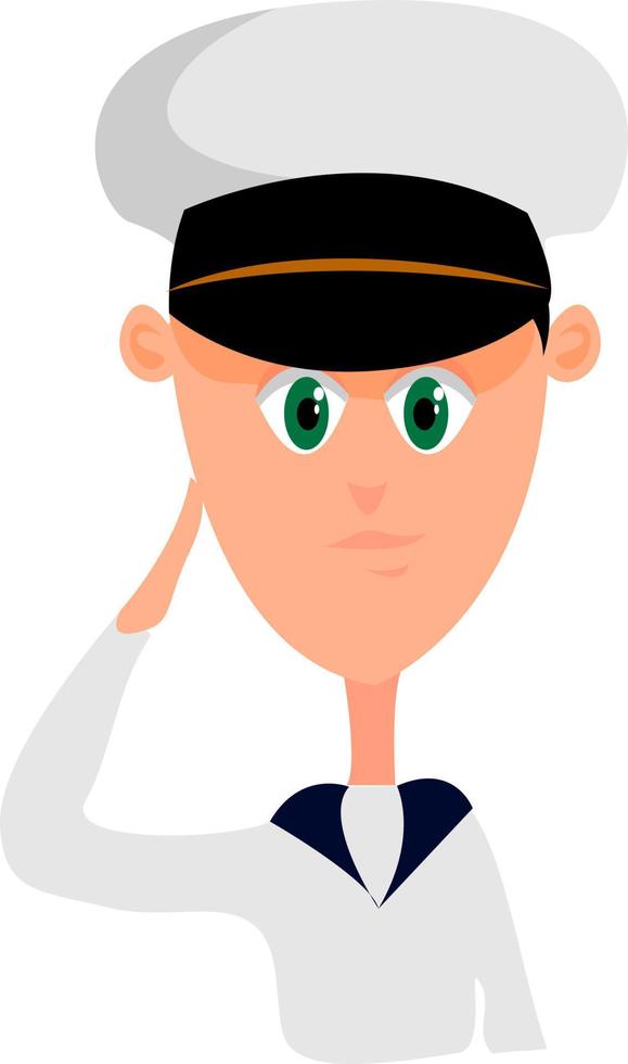 Young sailor, illustration, vector on white background.