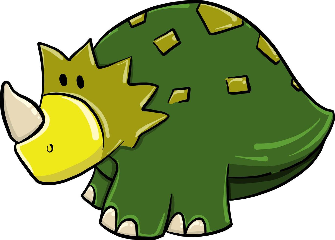 Green rhinoceros, illustration, vector on white background