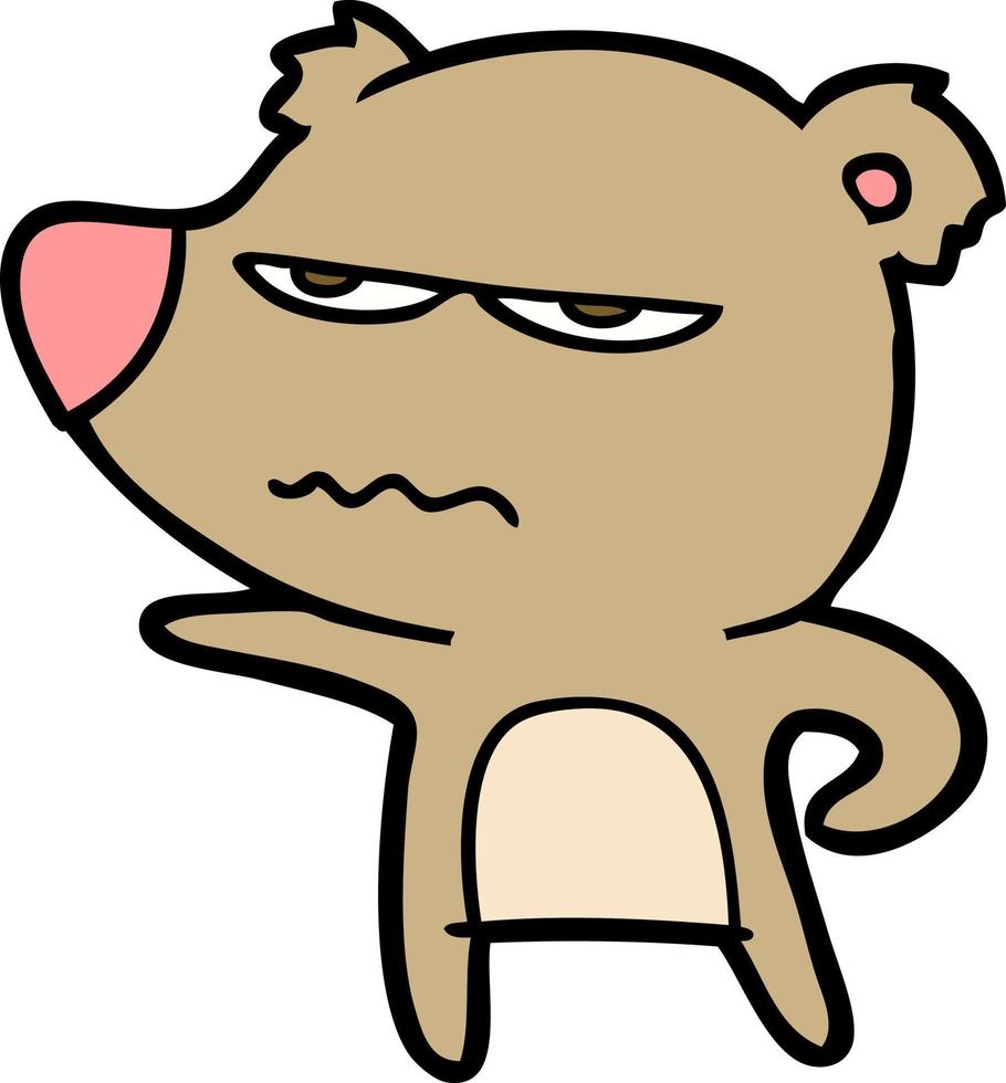 Cartoon angry bear vector