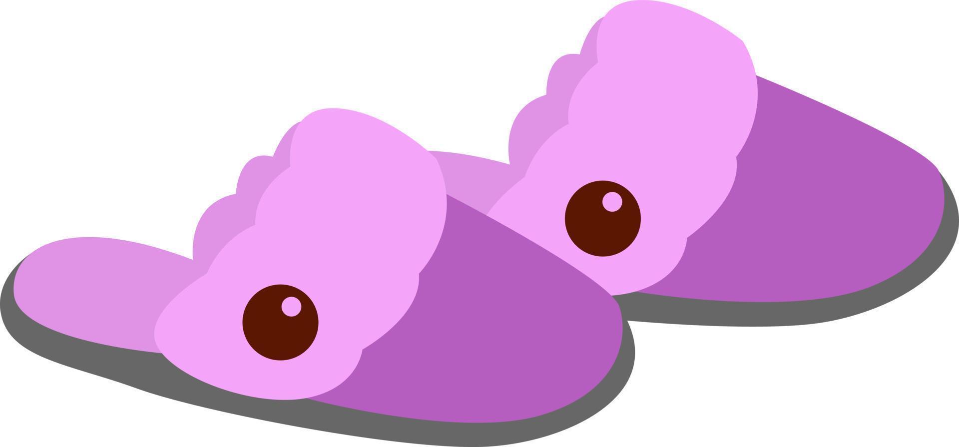 Purple slippers, illustration, vector on white background.