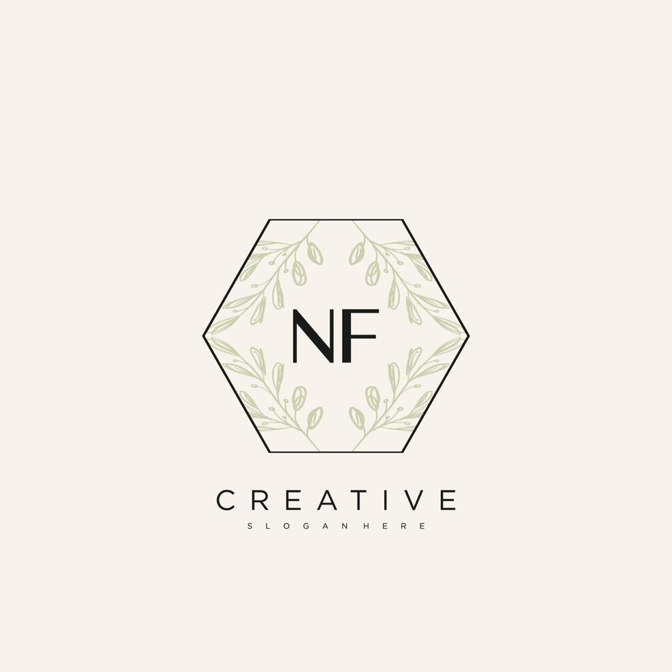 NF Initial Letter Flower Logo Template Vector premium vector art