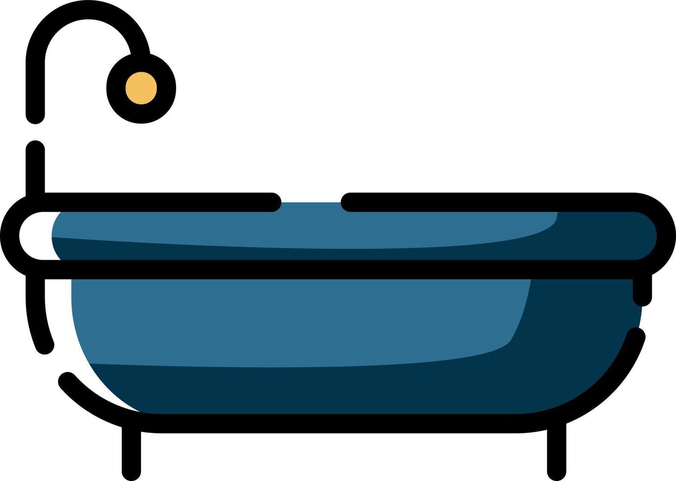 Blue tub, illustration, vector on a white background.