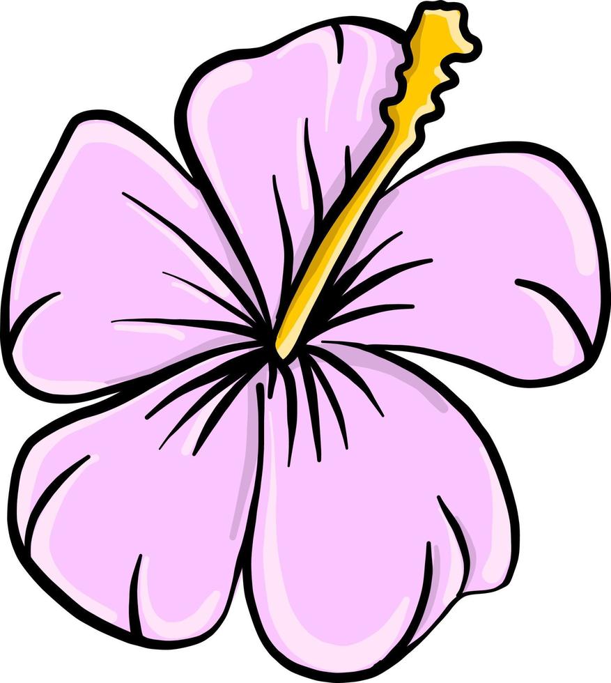 Pink flower, illustration, vector on white background