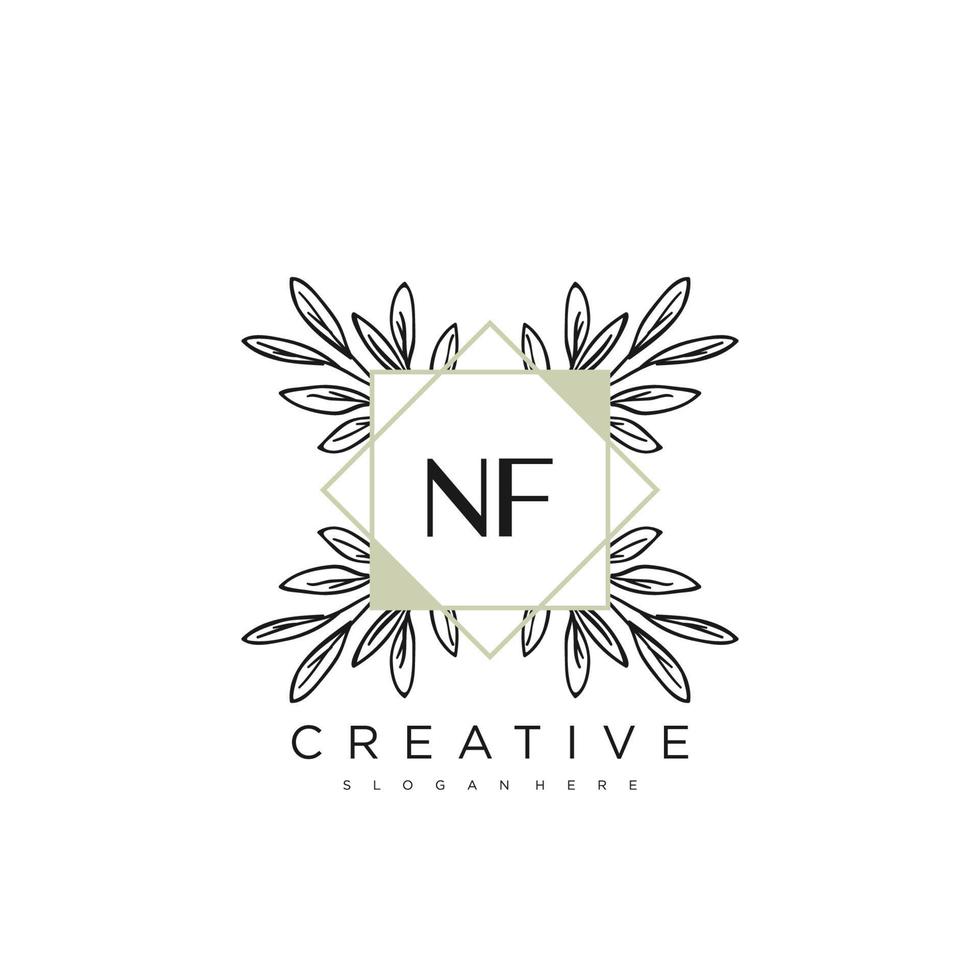 NF Initial Letter Flower Logo Template Vector premium vector art