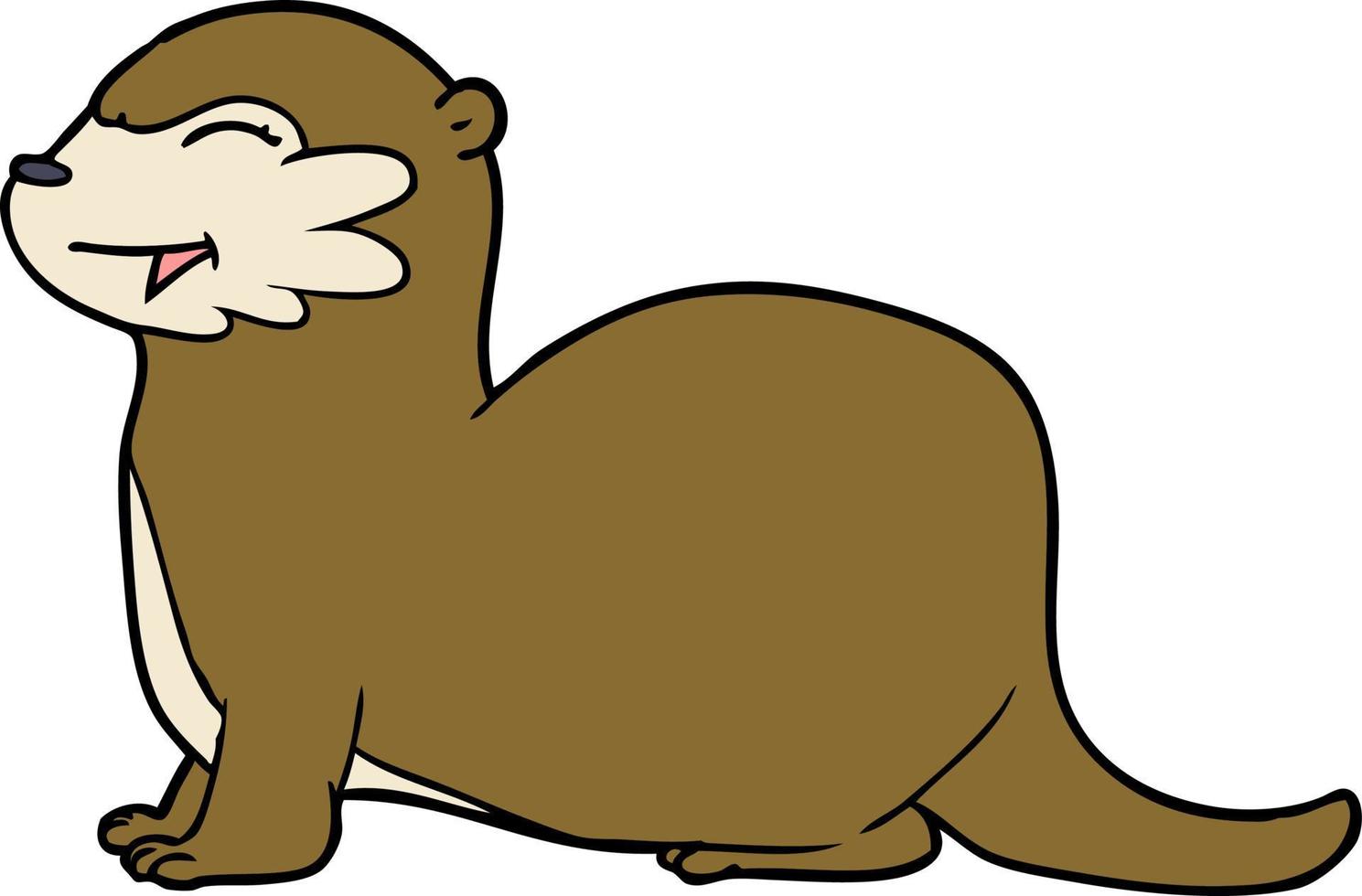 nutria de dibujos animados riendo vector