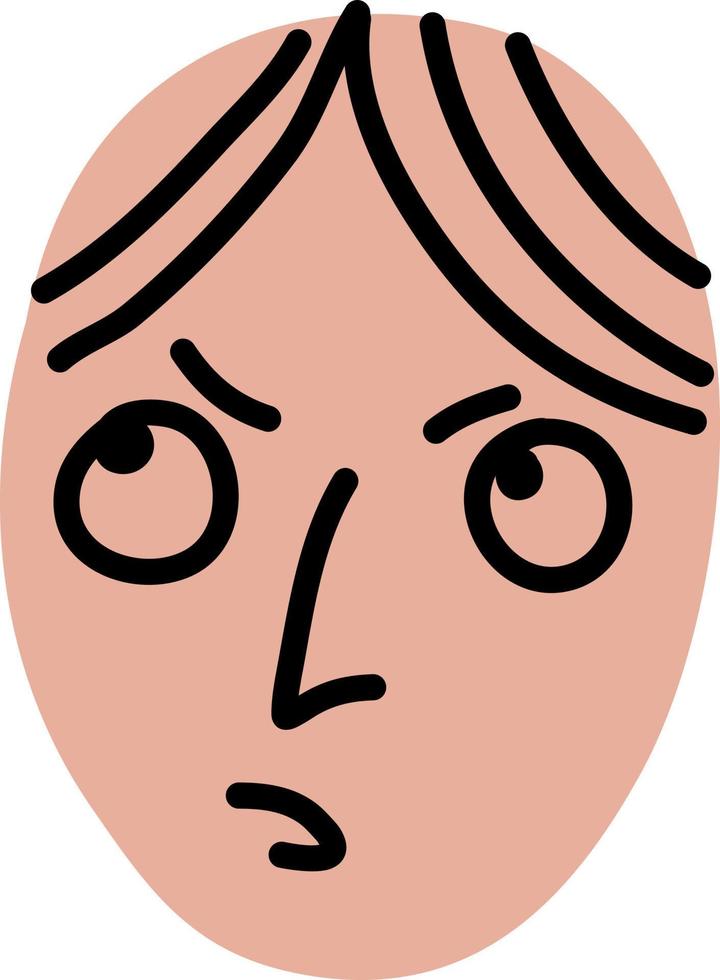 Boy thinking, illustration, vector on a white background.