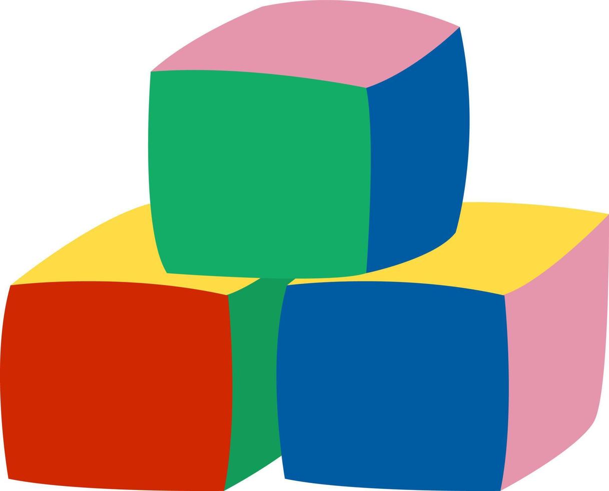 Cubes toy, illustration, vector on white background.