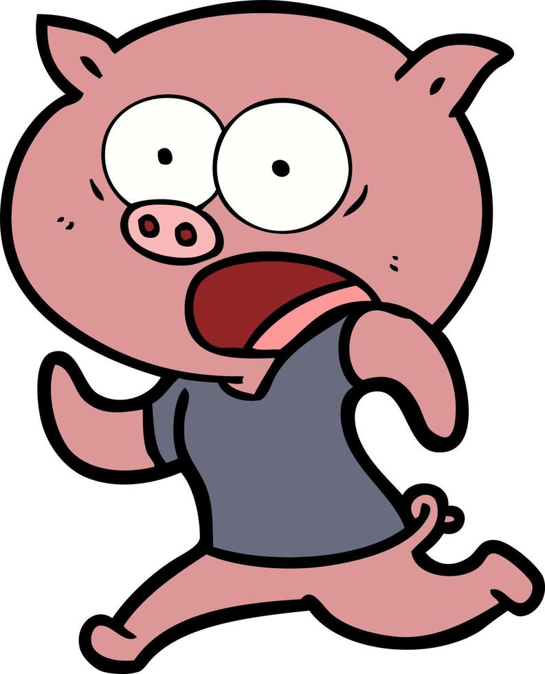 Cartoon schocked pig vector