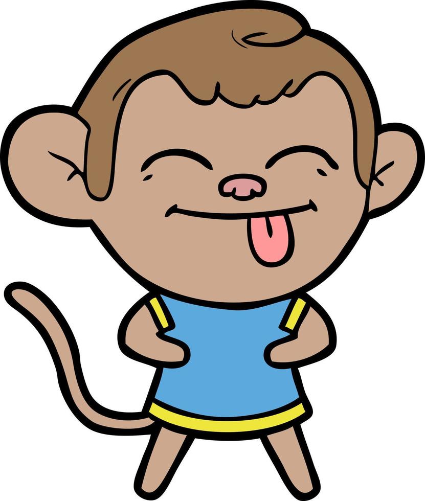 Cartoon monkey tongue out vector