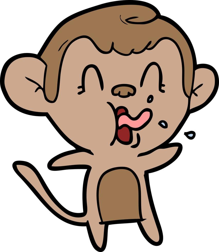 Cartoon monkey tongue out vector