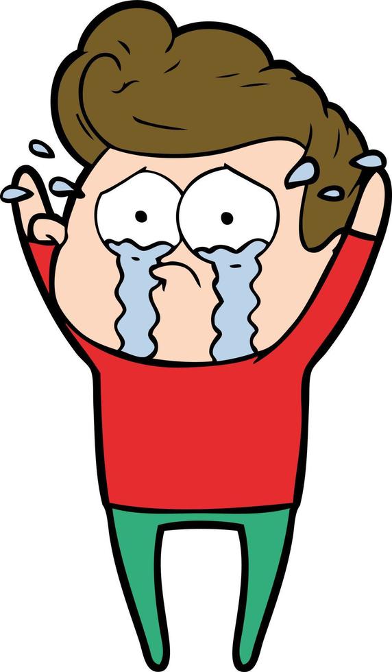 Cartoon man crying vector