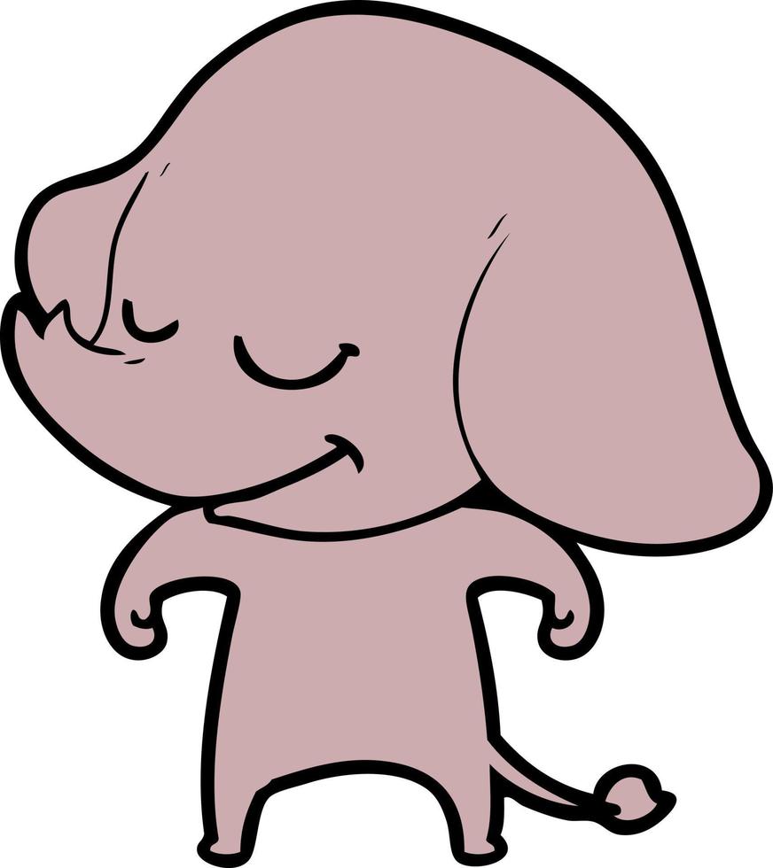 Cartoon elephant smiliing vector