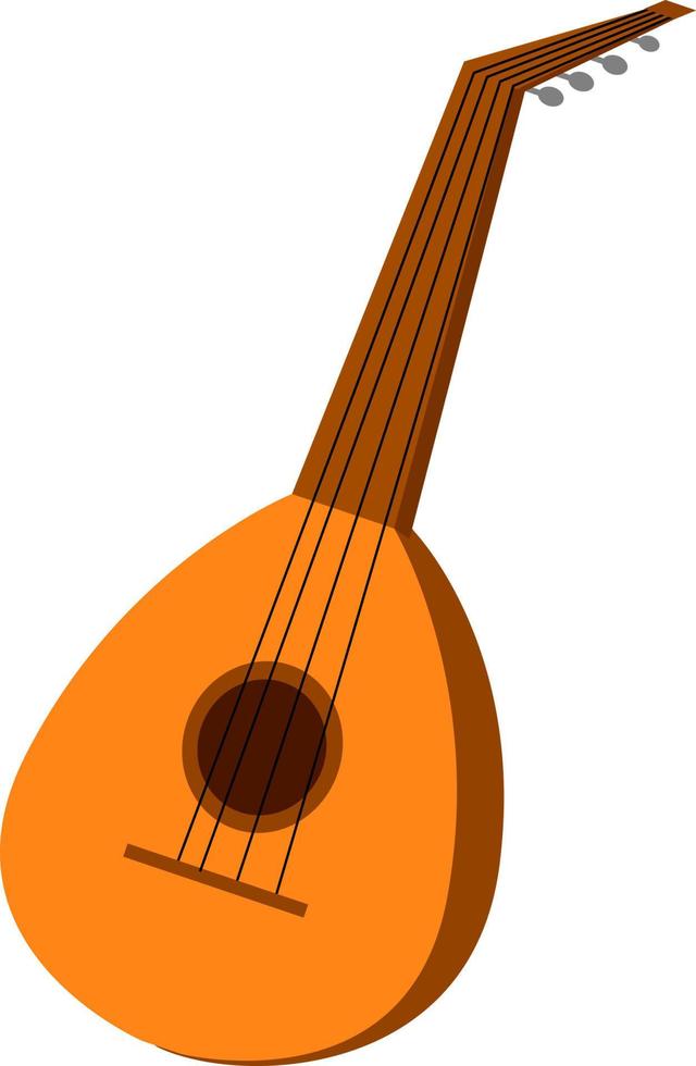 Small lute, illustration, vector on white background.