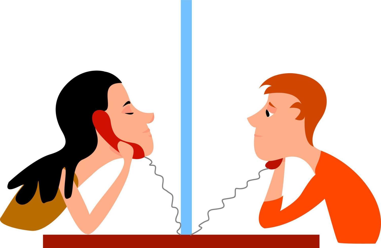 Prison talk, illustration, vector on white background.