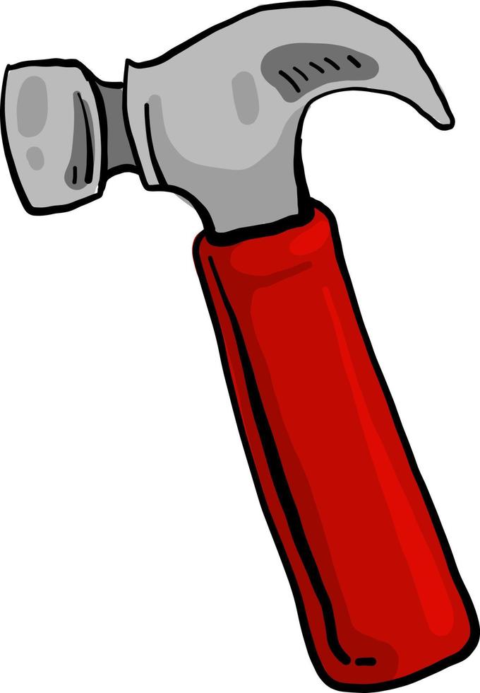 Red hammer, illustration, vector on white background