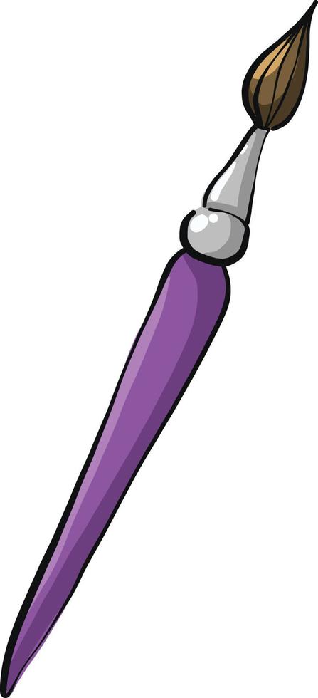 Purple brush, illustration, vector on a white background.
