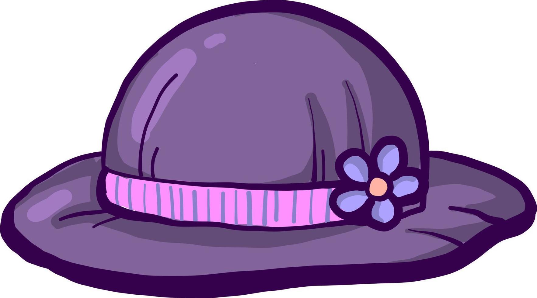 Purple hat, illustration, vector on white background