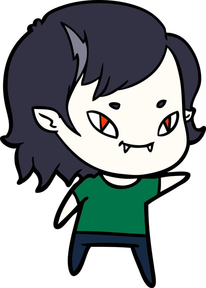 Vector vampire girl character in cartoon style