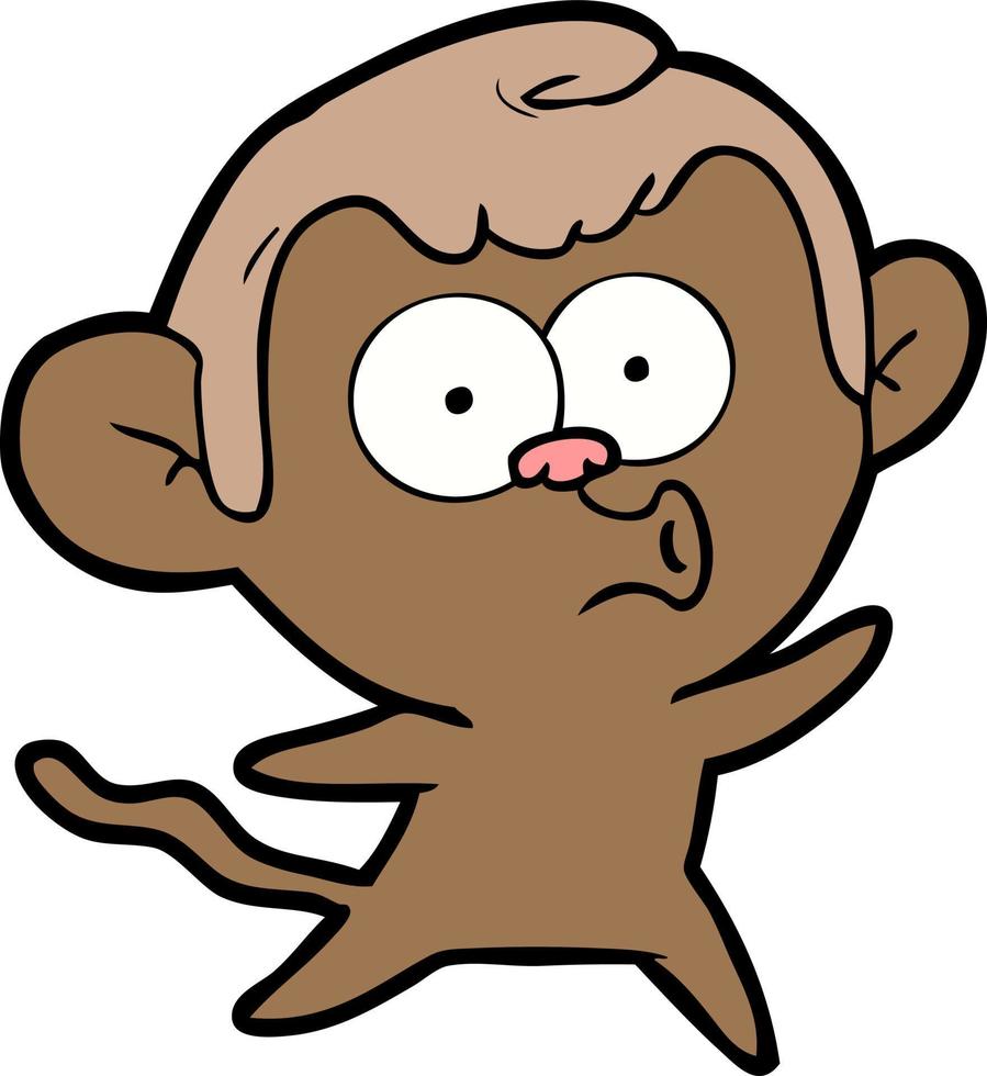 Cartoon monkey whistling vector